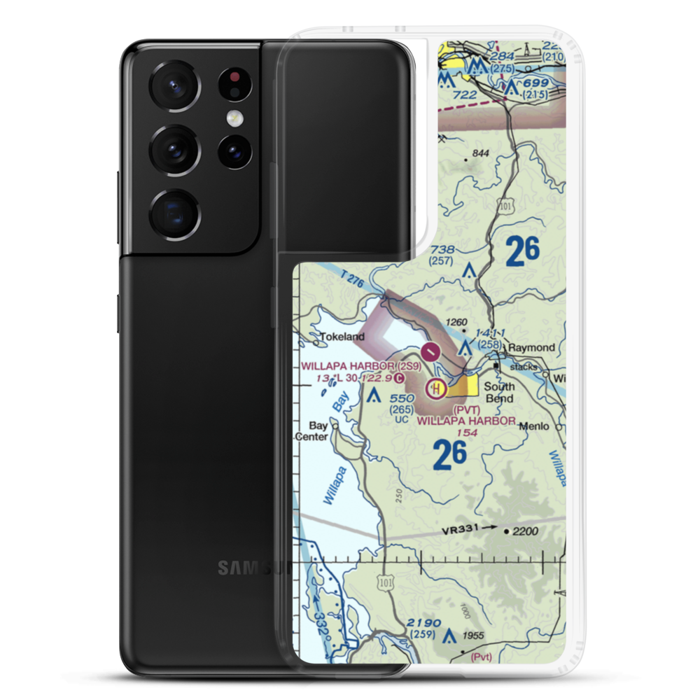 Willapa Harbor Airport (2S9) VFR Sectional Samsung Case Samsung Galaxy S21 Ultra model shown