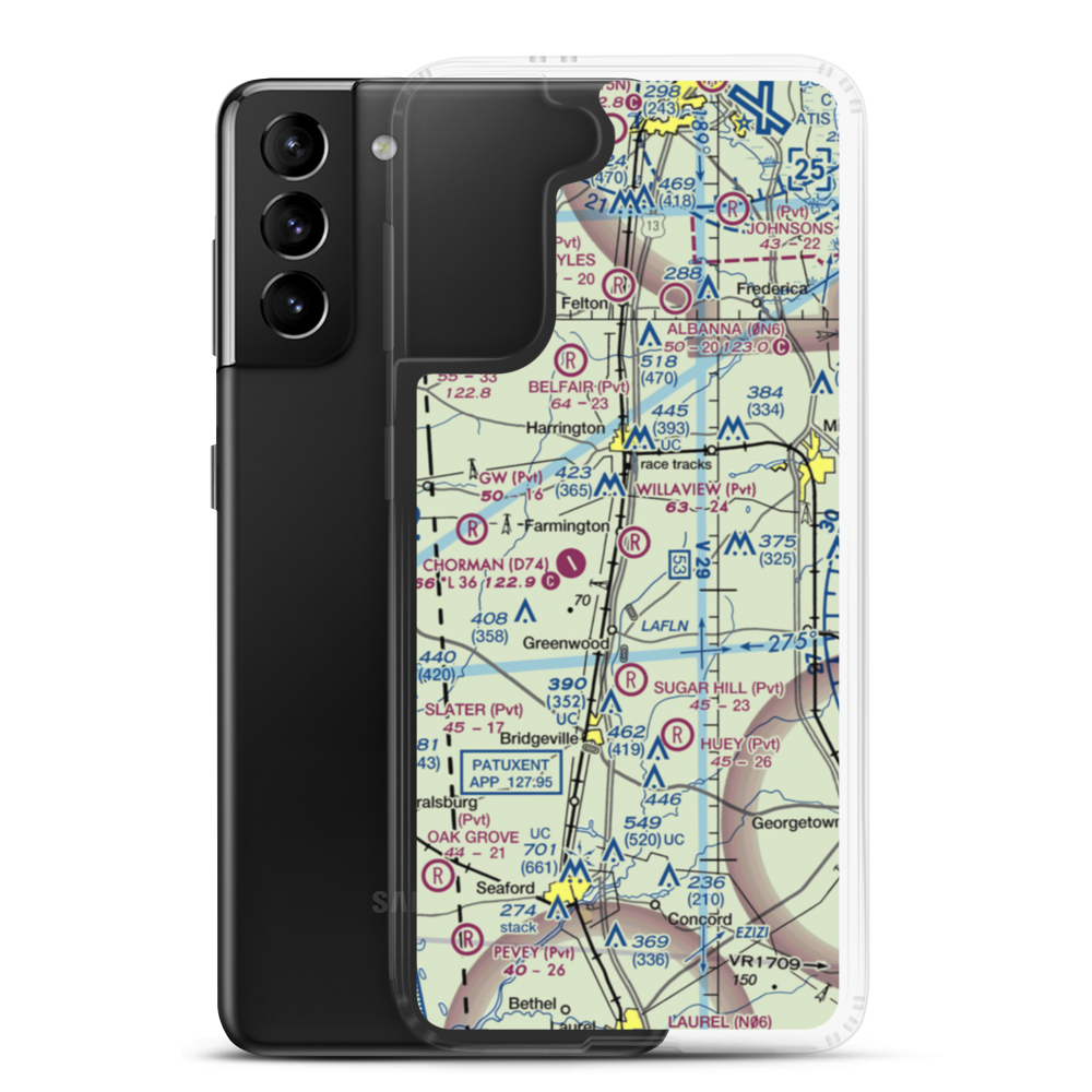 Willaview Airport (2DE2) VFR Sectional Samsung Case Samsung Galaxy S21 Plus model shown