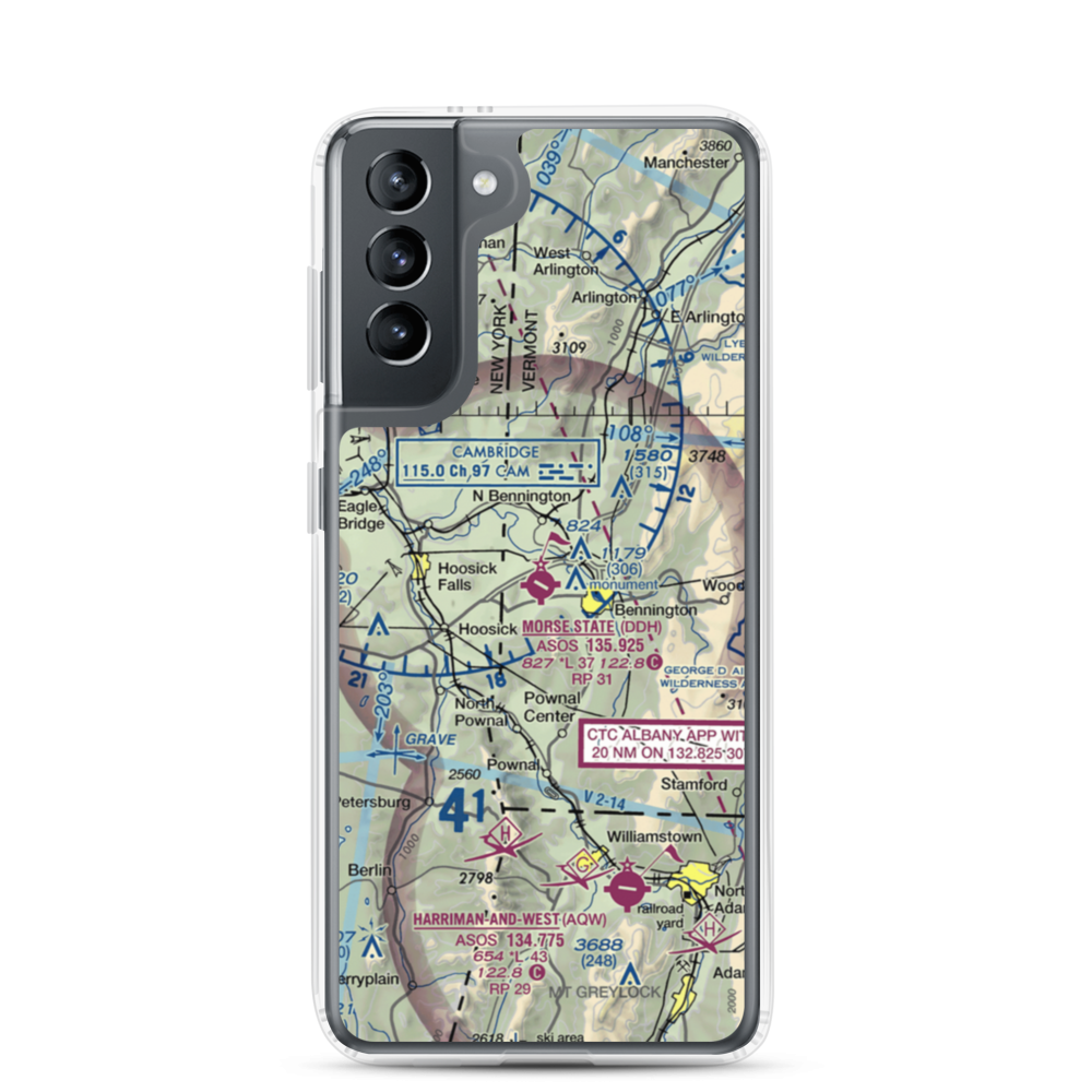 William H. Morse State Airport (DDH) VFR Sectional Samsung Case Samsung Galaxy S21 model shown