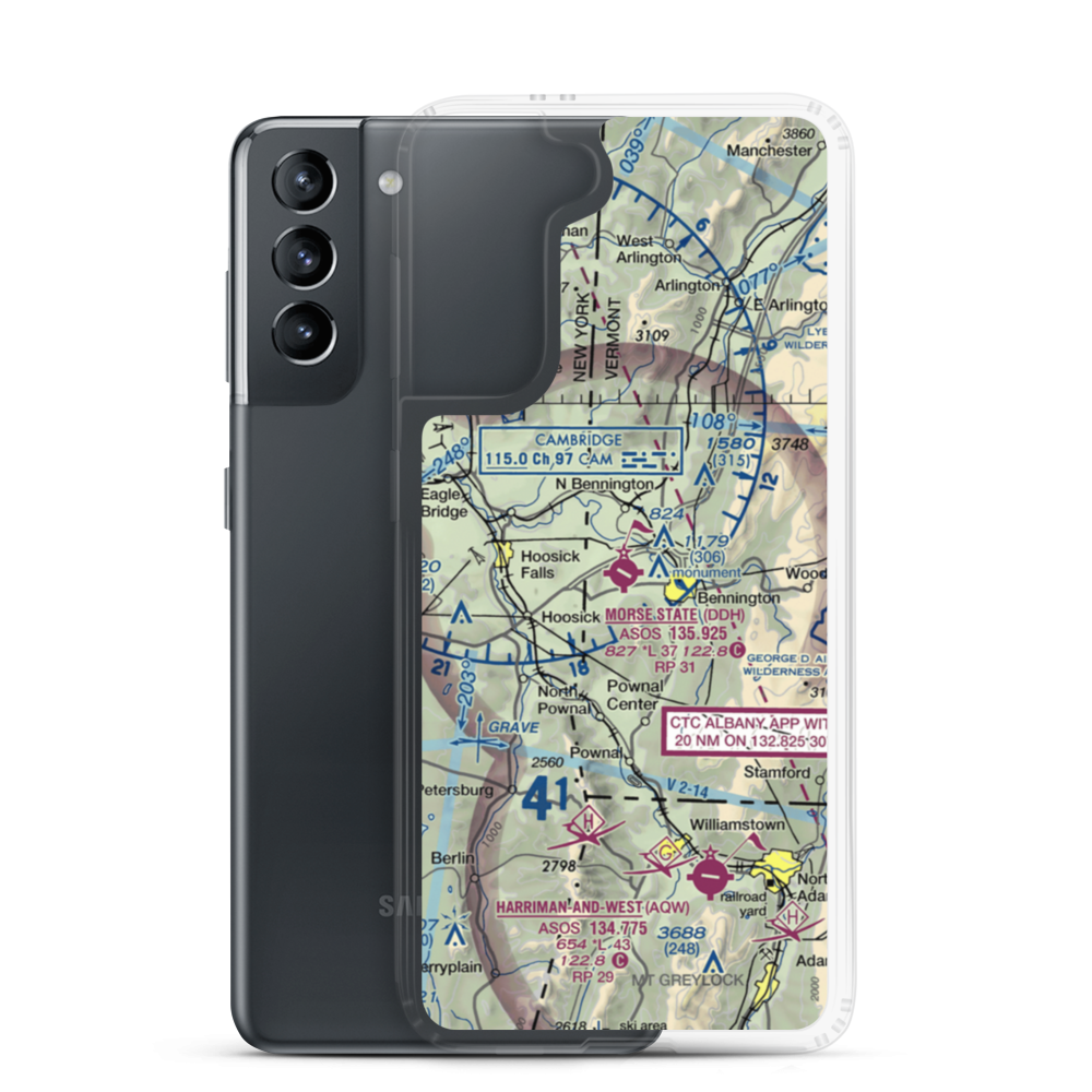 William H. Morse State Airport (DDH) VFR Sectional Samsung Case Samsung Galaxy S21 model shown