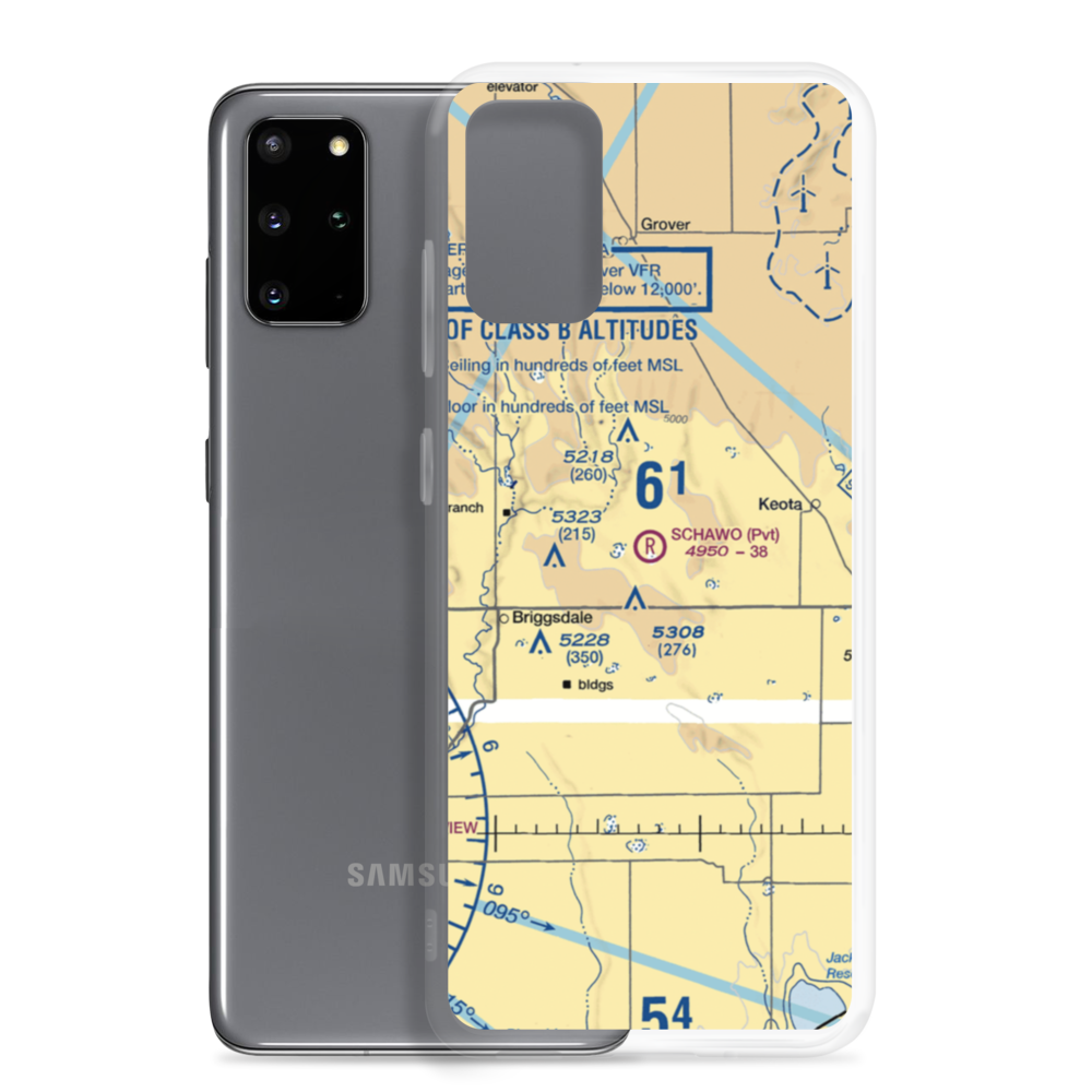 William Leon Schawo Airport (8CO2) VFR Sectional Samsung Case Samsung Galaxy S20 Plus model shown