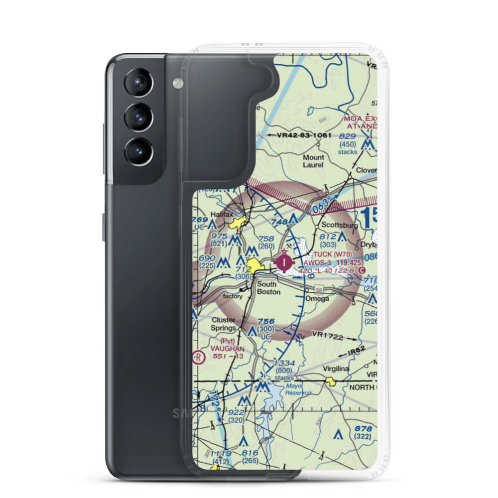 William M Tuck Airport (W78) VFR Sectional Samsung Case Samsung Galaxy S21 model shown