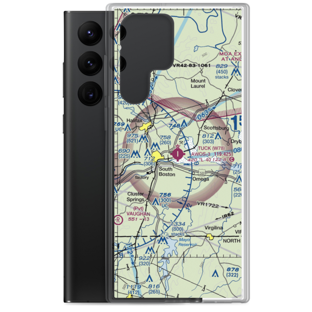 William M Tuck Airport (W78) VFR Sectional Samsung Case Samsung Galaxy S22 Ultra model shown