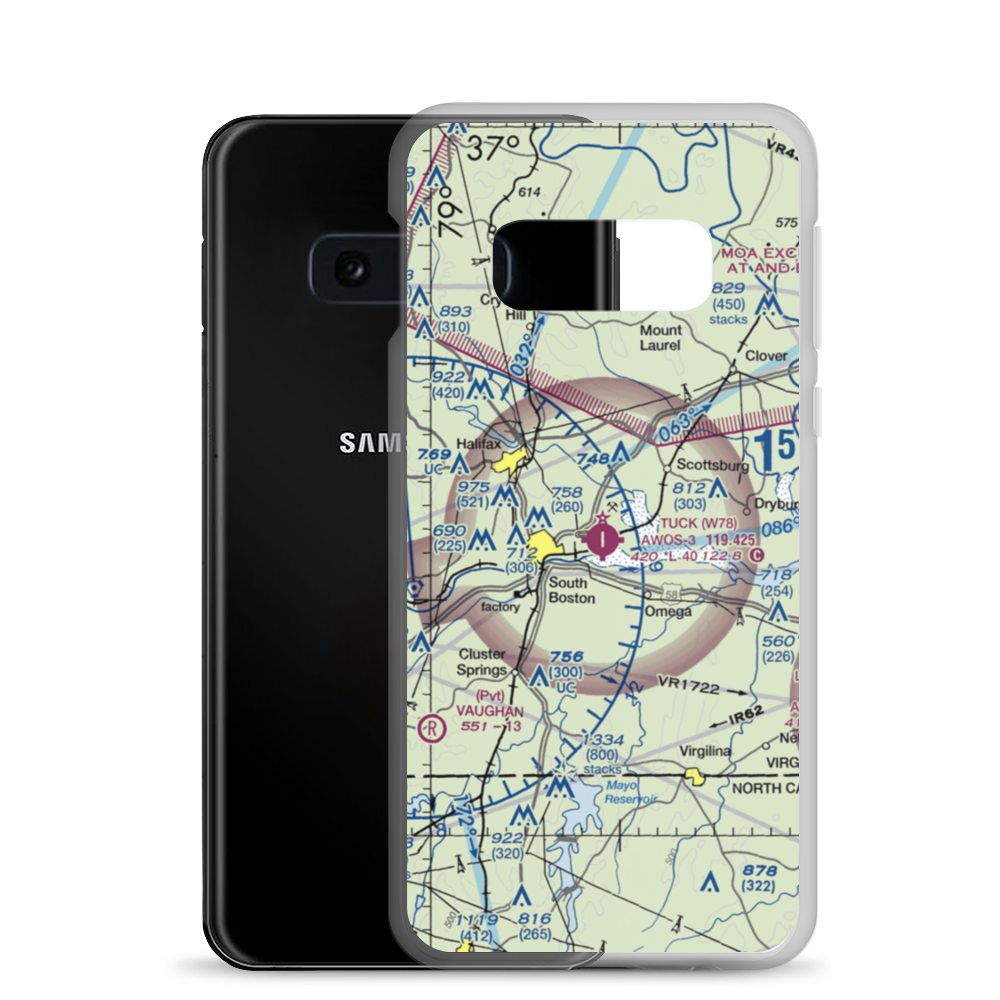 William M Tuck Airport (W78) VFR Sectional Samsung Case Samsung Galaxy S10e model shown