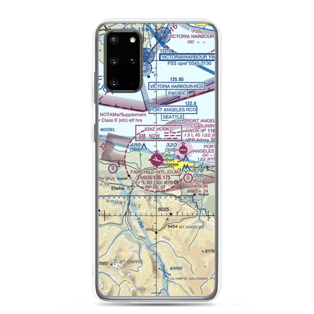 William R Fairchild International Airport (CLM) VFR Sectional Samsung Case Samsung Galaxy S20 Plus model shown