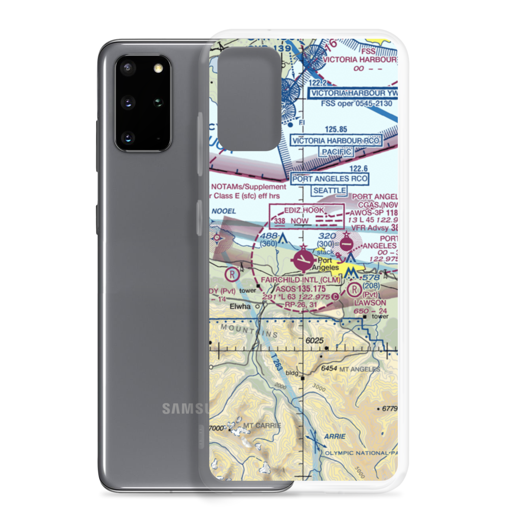 William R Fairchild International Airport (CLM) VFR Sectional Samsung Case Samsung Galaxy S20 Plus model shown