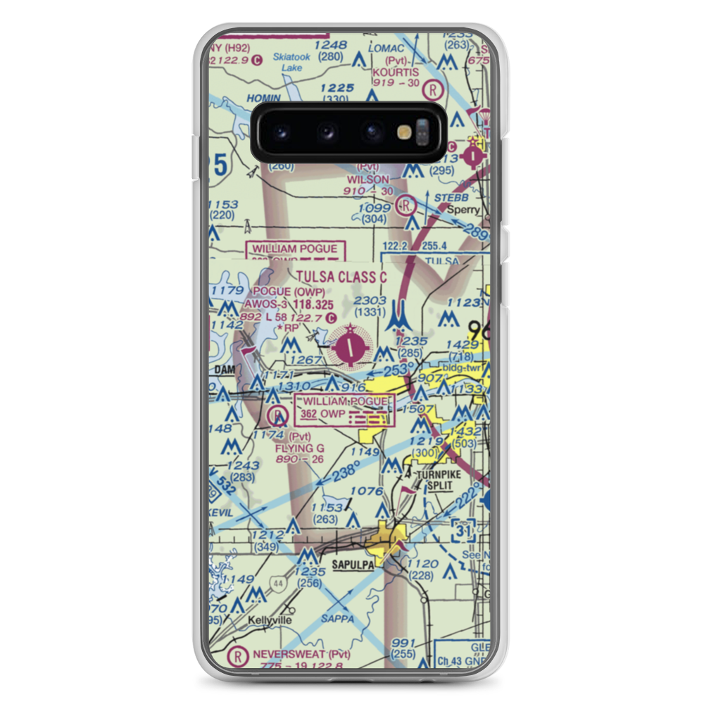 William R. Pogue Municipal Airport (OWP) VFR Sectional Samsung Case Samsung Galaxy S10+ model shown
