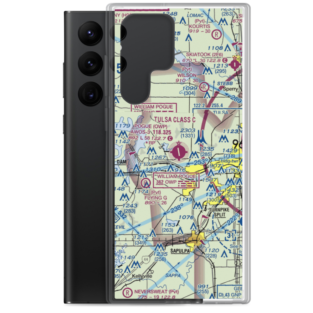 William R. Pogue Municipal Airport (OWP) VFR Sectional Samsung Case Samsung Galaxy S22 Ultra model shown