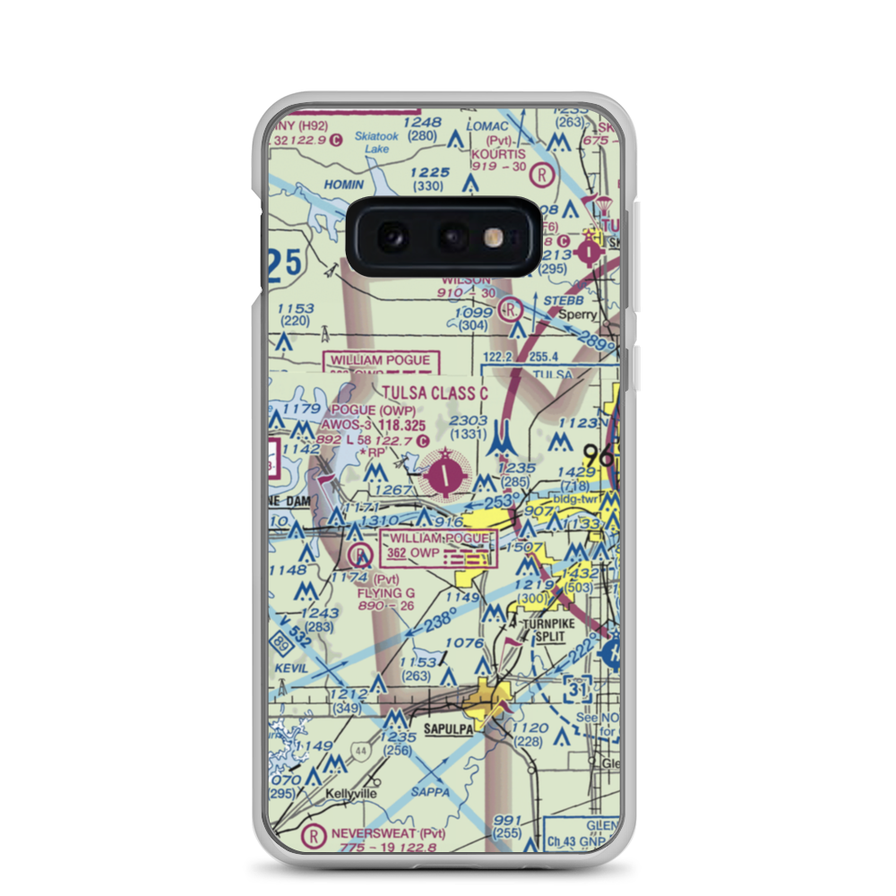 William R. Pogue Municipal Airport (OWP) VFR Sectional Samsung Case Samsung Galaxy S10e model shown
