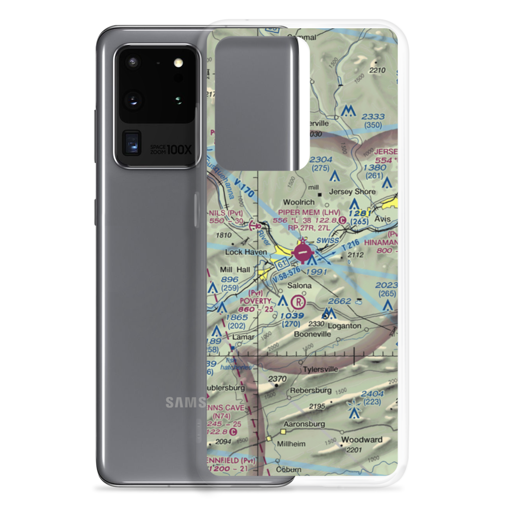 William T. Piper Memorial Airport (LHV) VFR Sectional Samsung Case Samsung Galaxy S20 Ultra model shown