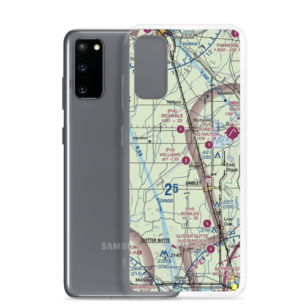 Williams Ag Airport (00CL) VFR Sectional Samsung Case Samsung Galaxy S20 model shown
