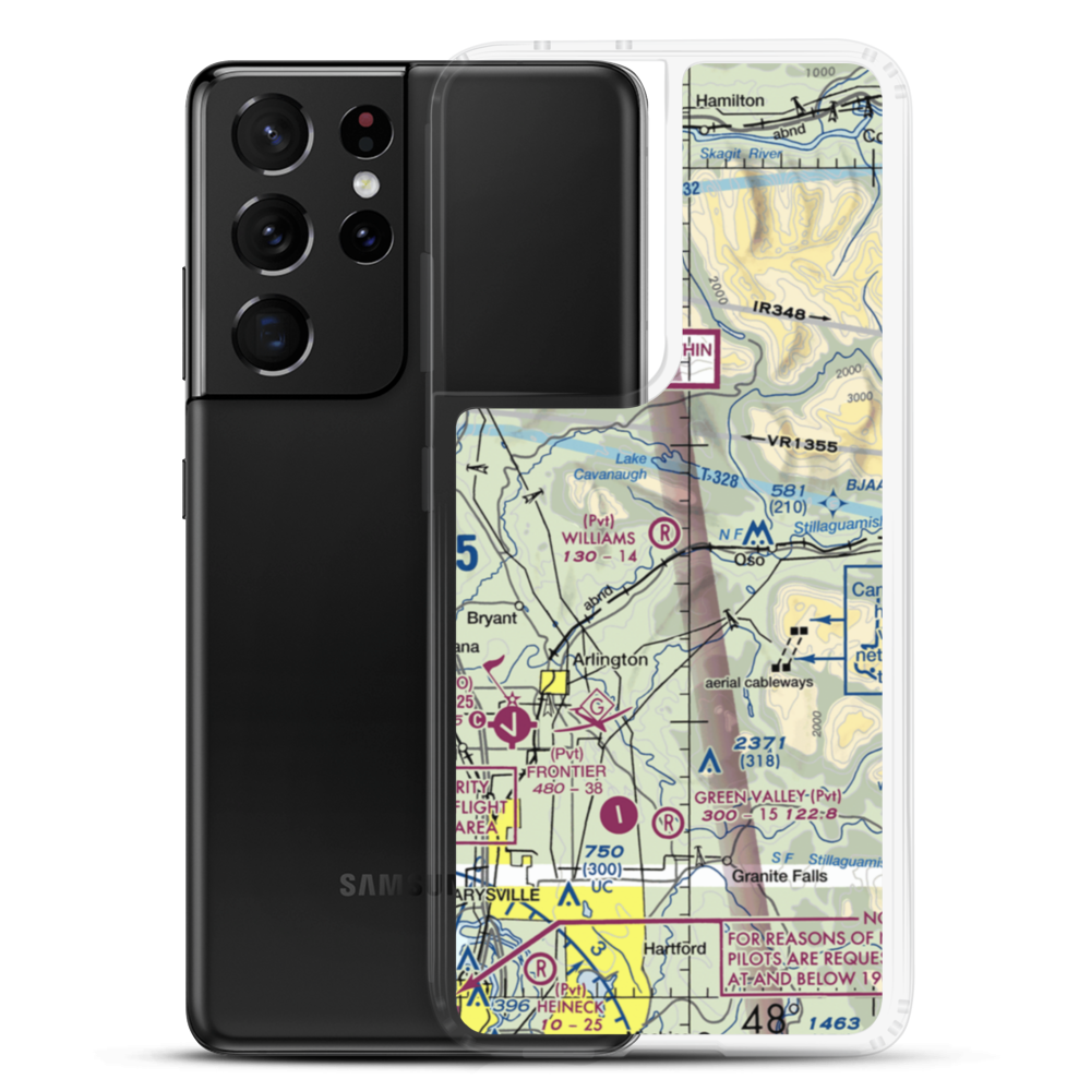 Williams Airpatch Airport (89WA) VFR Sectional Samsung Case Samsung Galaxy S21 Ultra model shown