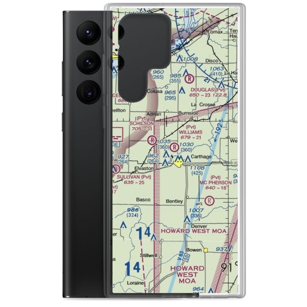 Williams Airport (IL52) VFR Sectional Samsung Case Samsung Galaxy S22 Ultra model shown