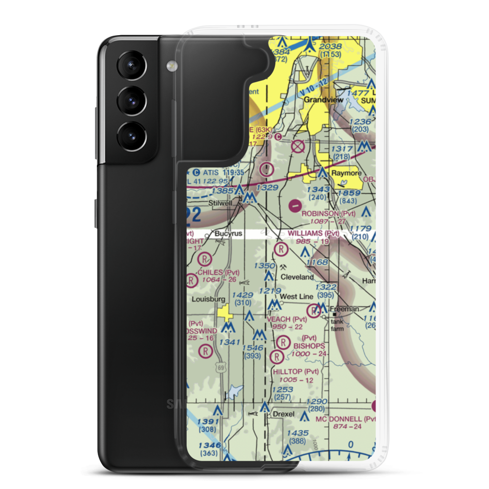 Williams Airport (MO98) VFR Sectional Samsung Case Samsung Galaxy S21 Plus model shown