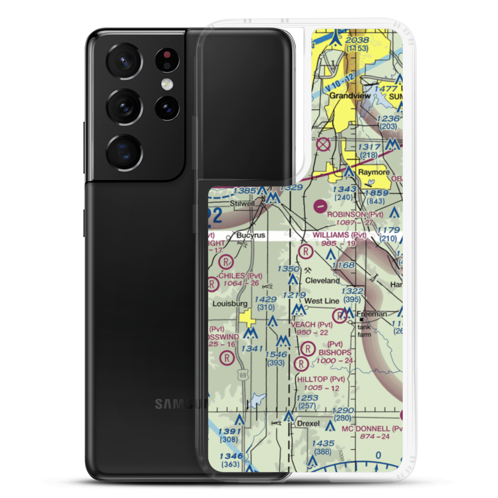 Williams Airport (MO98) VFR Sectional Samsung Case Samsung Galaxy S21 Ultra model shown