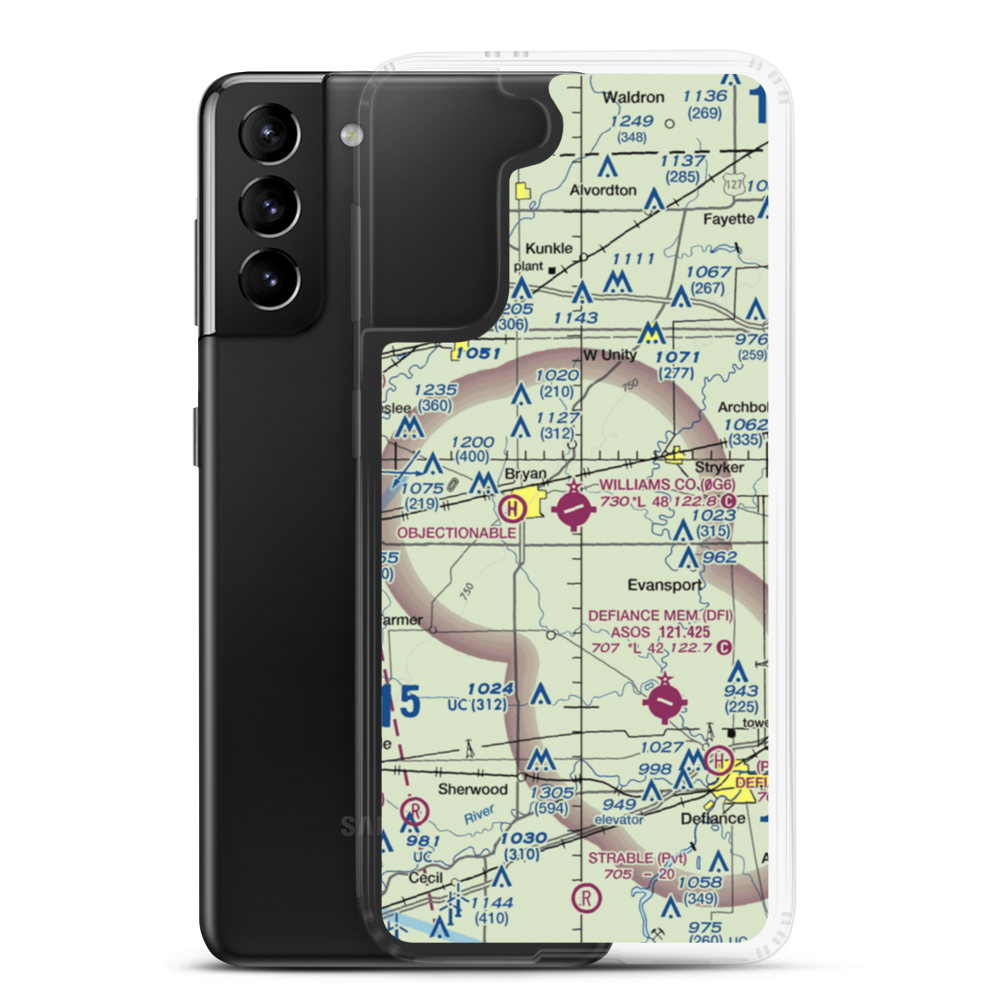 Williams County Airport (0G6) VFR Sectional Samsung Case Samsung Galaxy S21 Plus model shown