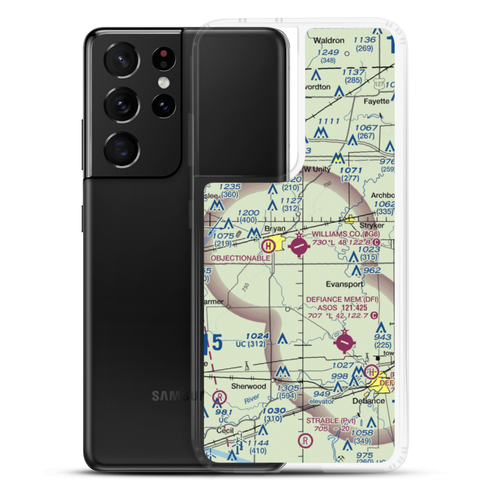 Williams County Airport (0G6) VFR Sectional Samsung Case Samsung Galaxy S21 Ultra model shown