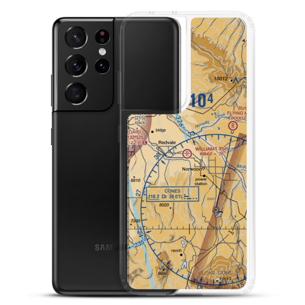Williams Ranch Airport (1CO2) VFR Sectional Samsung Case Samsung Galaxy S21 Ultra model shown