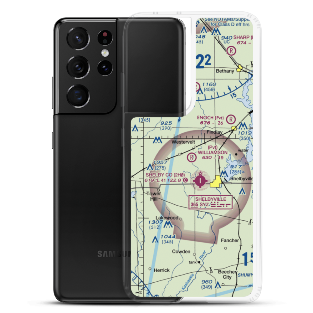 Williamson Airport (28LL) VFR Sectional Samsung Case Samsung Galaxy S21 Ultra model shown