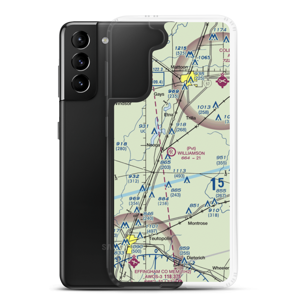 Williamson Airport (6LL0) VFR Sectional Samsung Case Samsung Galaxy S21 Plus model shown