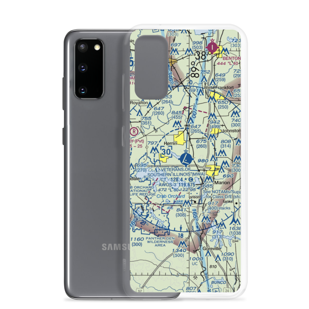 Williamson County Regional Airport (MWA) VFR Sectional Samsung Case Samsung Galaxy S20 model shown