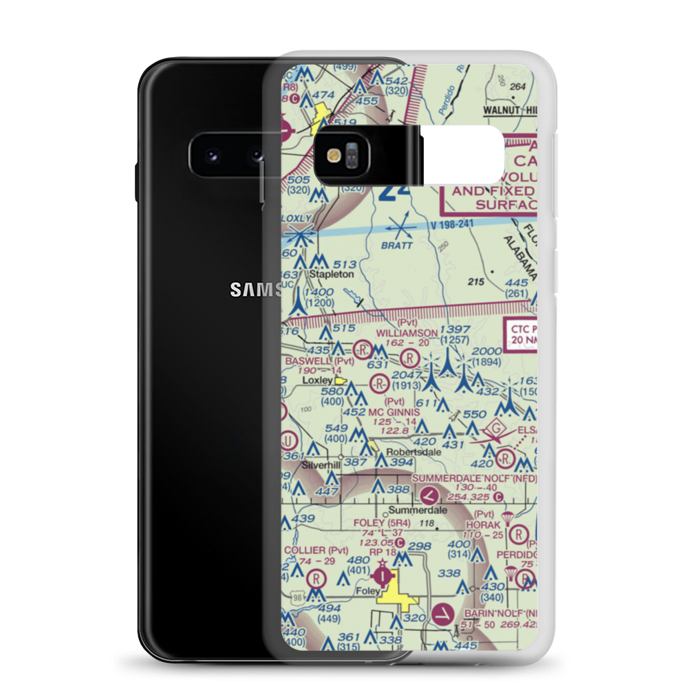 Williamson Farm Airport (AL97) VFR Sectional Samsung Case Samsung Galaxy S10 model shown