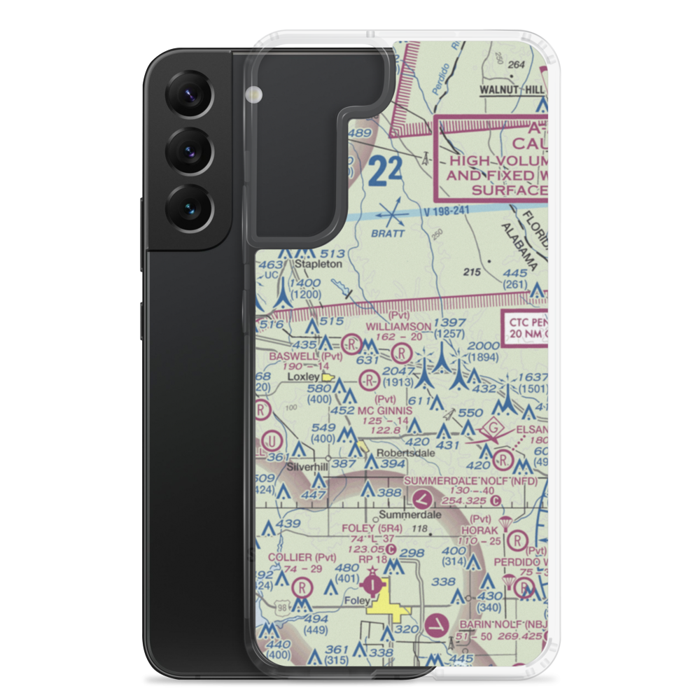 Williamson Farm Airport (AL97) VFR Sectional Samsung Case Samsung Galaxy S22 Plus model shown
