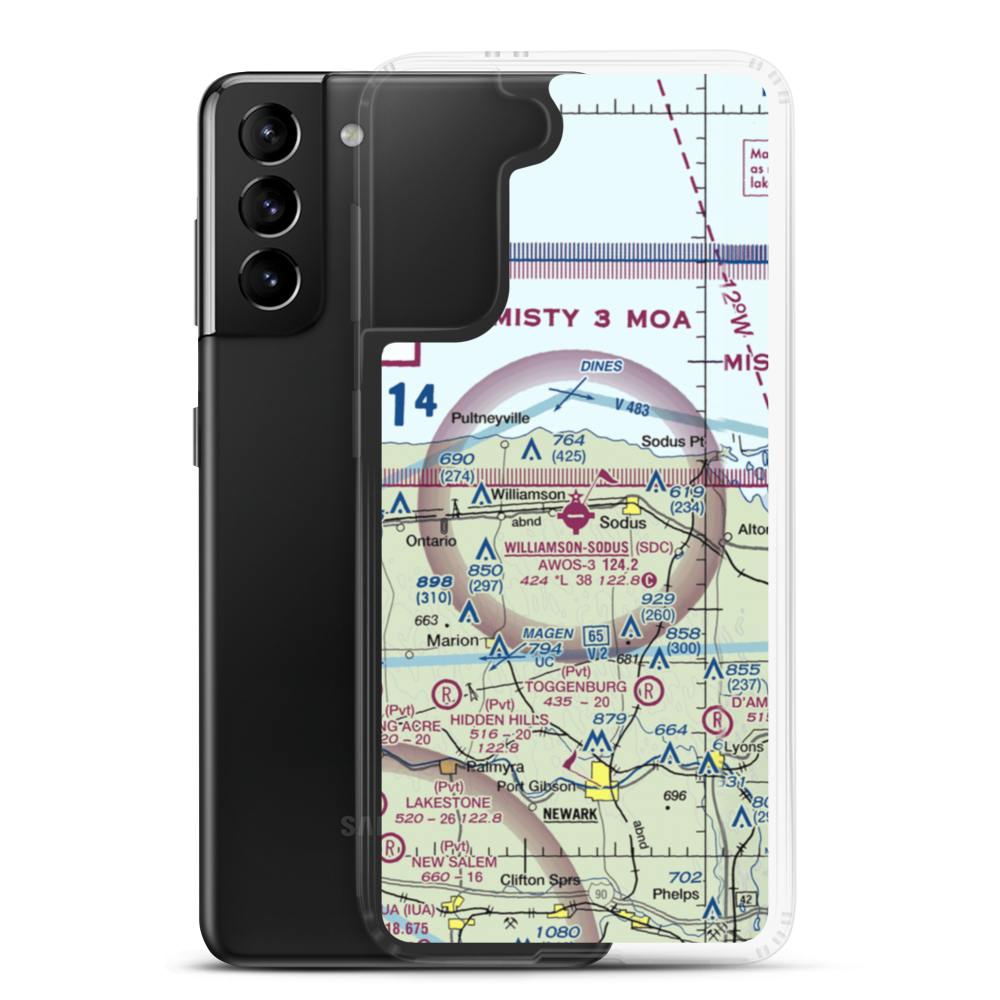 Williamson Sodus Airport (SDC) VFR Sectional Samsung Case Samsung Galaxy S21 Plus model shown
