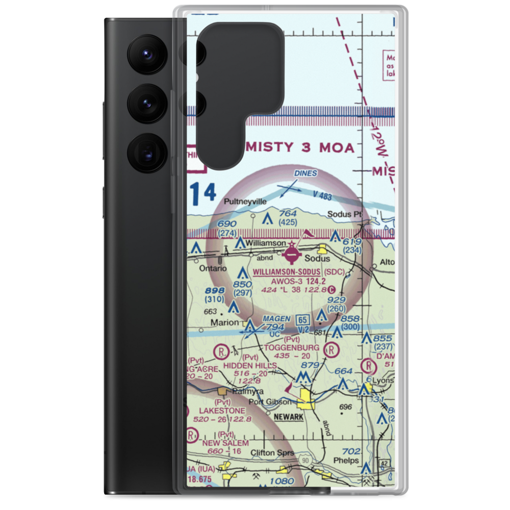 Williamson Sodus Airport (SDC) VFR Sectional Samsung Case Samsung Galaxy S22 Ultra model shown