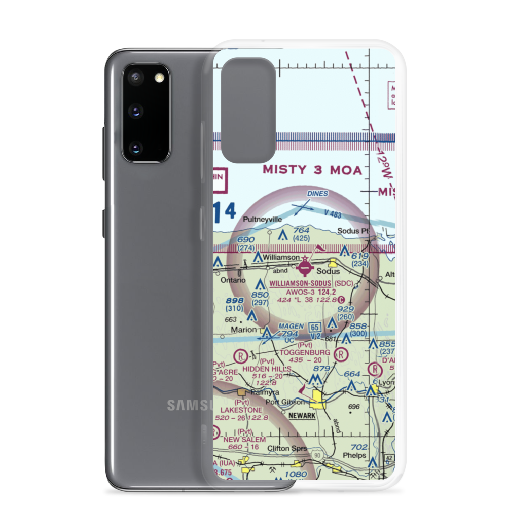 Williamson Sodus Airport (SDC) VFR Sectional Samsung Case Samsung Galaxy S20 model shown