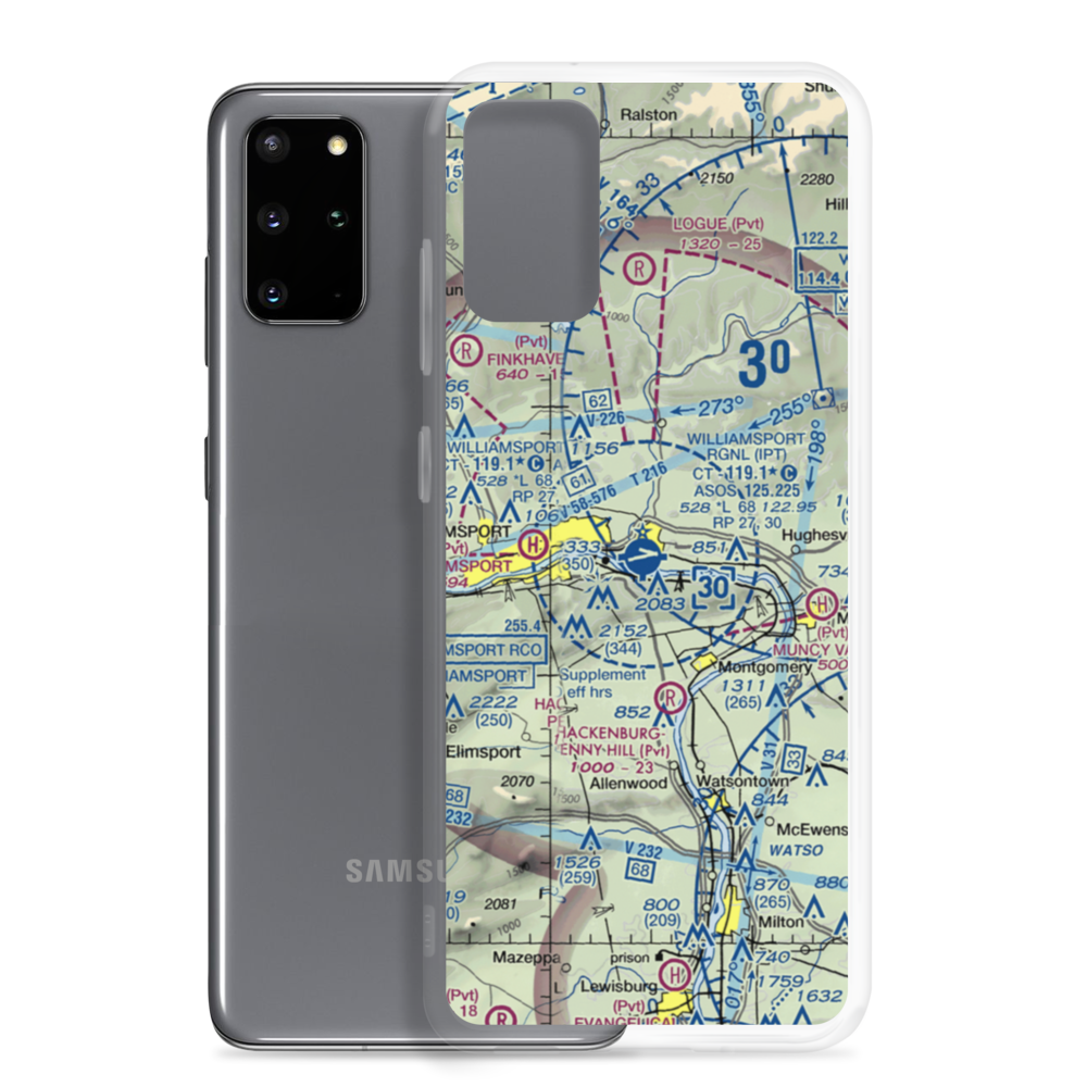 Williamsport Regional Airport (IPT) VFR Sectional Samsung Case Samsung Galaxy S20 Plus model shown