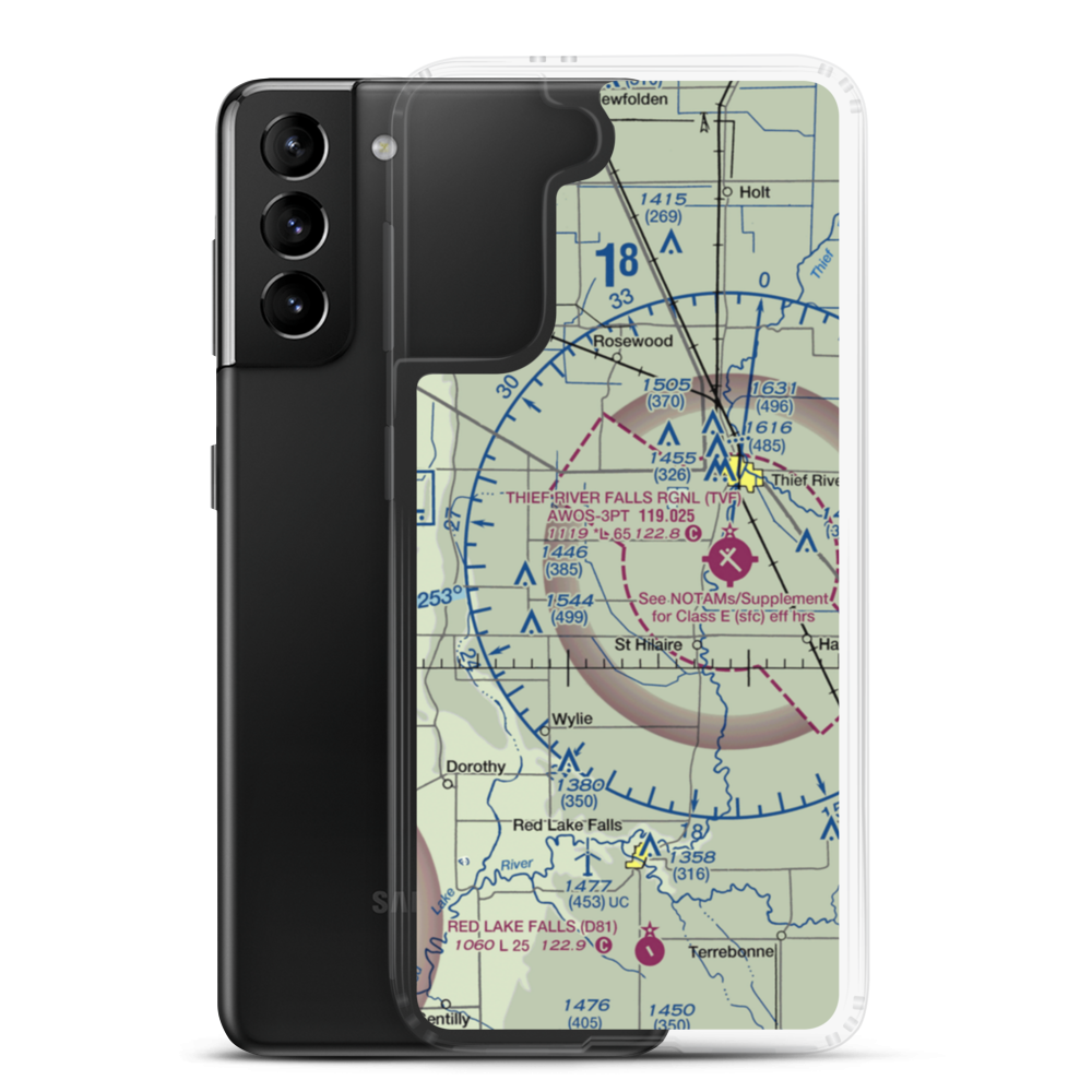 Willis Airport (7MN8) VFR Sectional Samsung Case Samsung Galaxy S21 Plus model shown