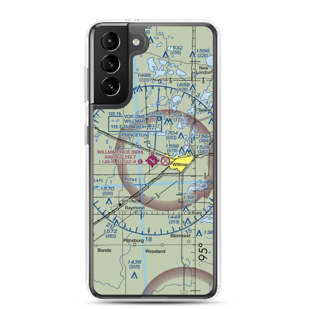 Willmar Municipal -John L Rice Field (BDH) VFR Sectional Samsung Case Samsung Galaxy S21 Plus model shown