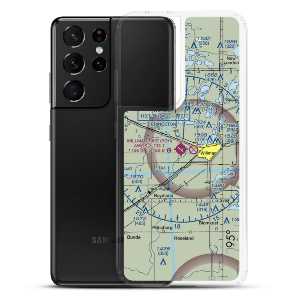 Willmar Municipal -John L Rice Field (BDH) VFR Sectional Samsung Case Samsung Galaxy S21 Ultra model shown