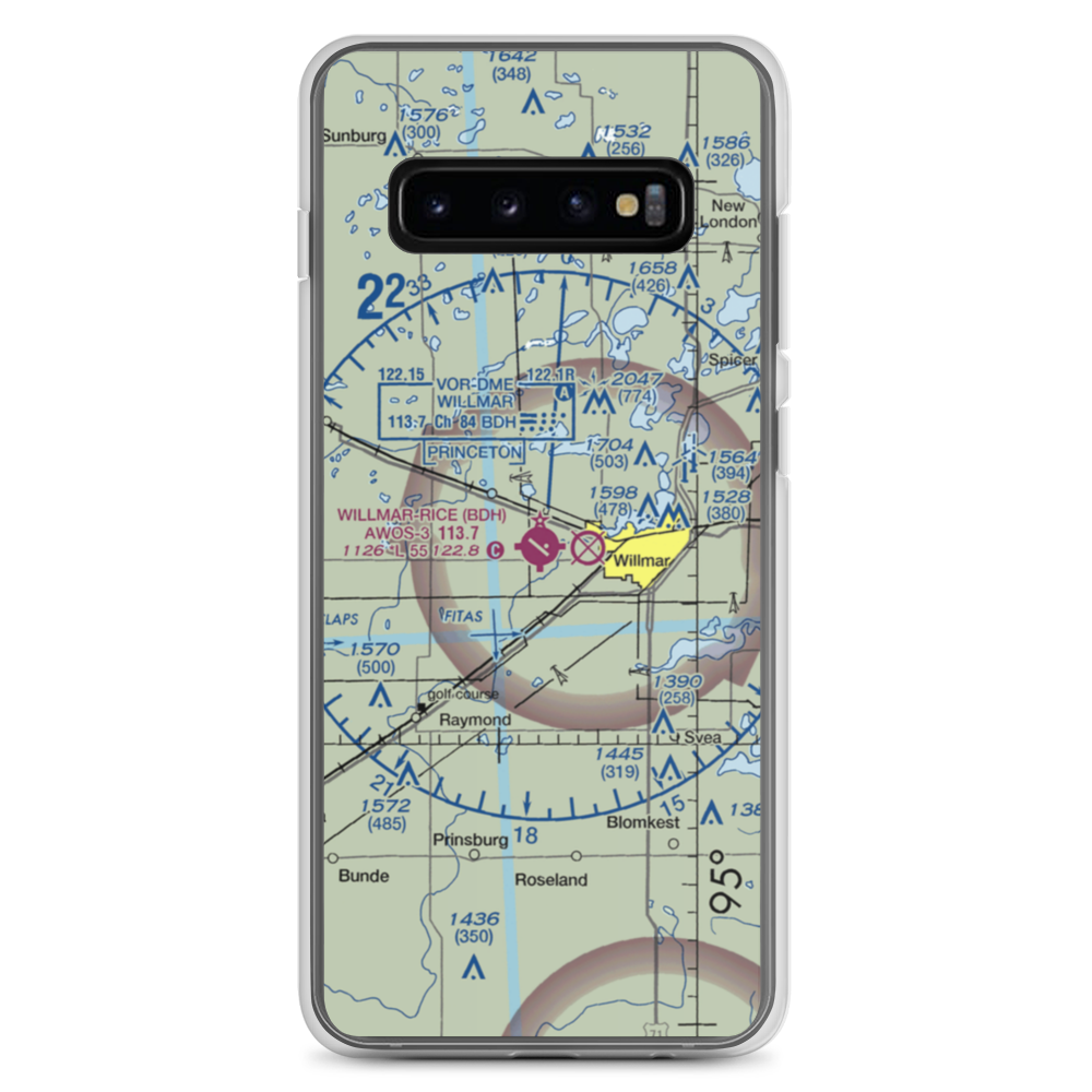 Willmar Municipal -John L Rice Field (BDH) VFR Sectional Samsung Case Samsung Galaxy S10+ model shown