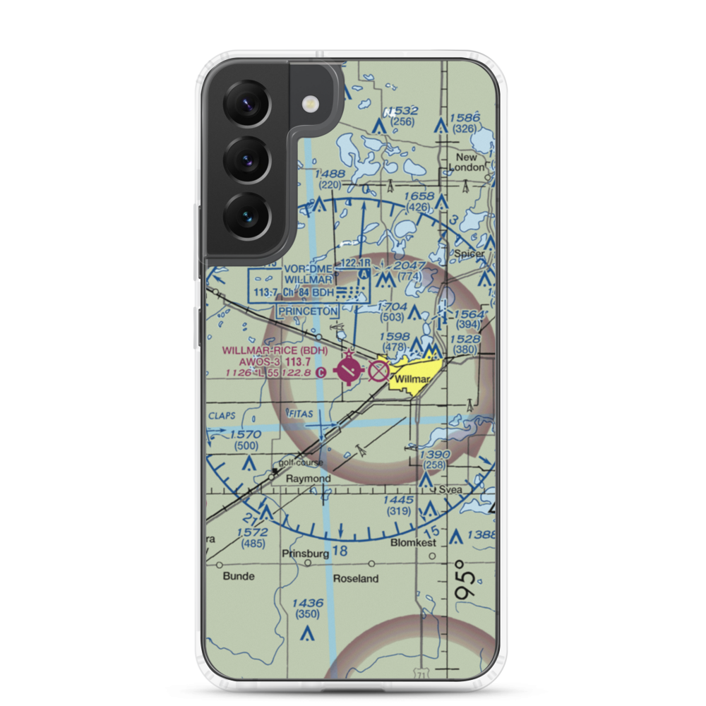 Willmar Municipal -John L Rice Field (BDH) VFR Sectional Samsung Case Samsung Galaxy S22 Plus model shown