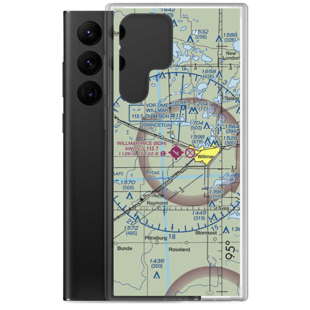 Willmar Municipal -John L Rice Field (BDH) VFR Sectional Samsung Case Samsung Galaxy S22 Ultra model shown