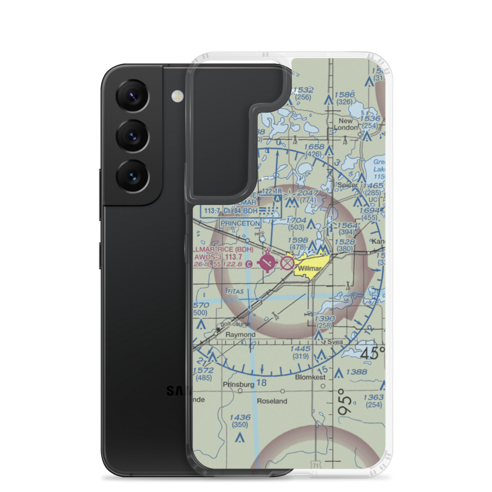 Willmar Municipal John L Rice Field (ILL) VFR Sectional Samsung Case Samsung Galaxy S22 model shown