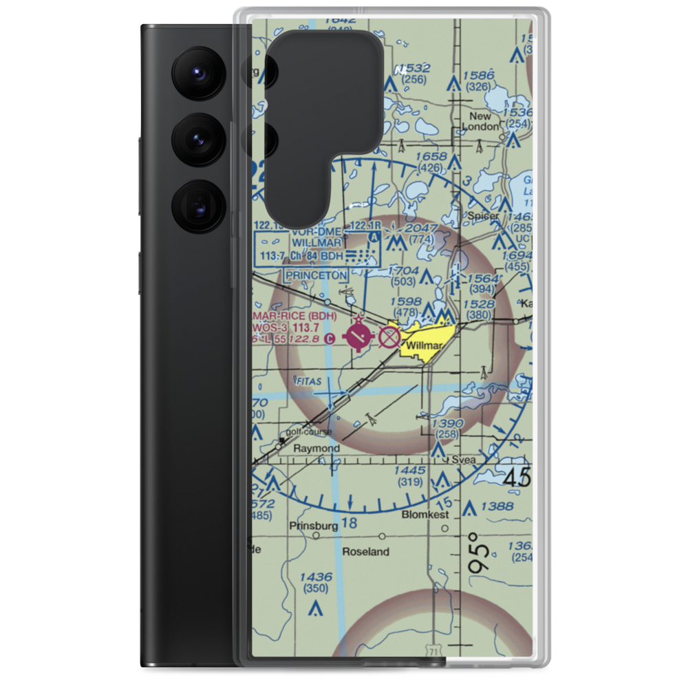 Willmar Municipal John L Rice Field (ILL) VFR Sectional Samsung Case Samsung Galaxy S22 Ultra model shown