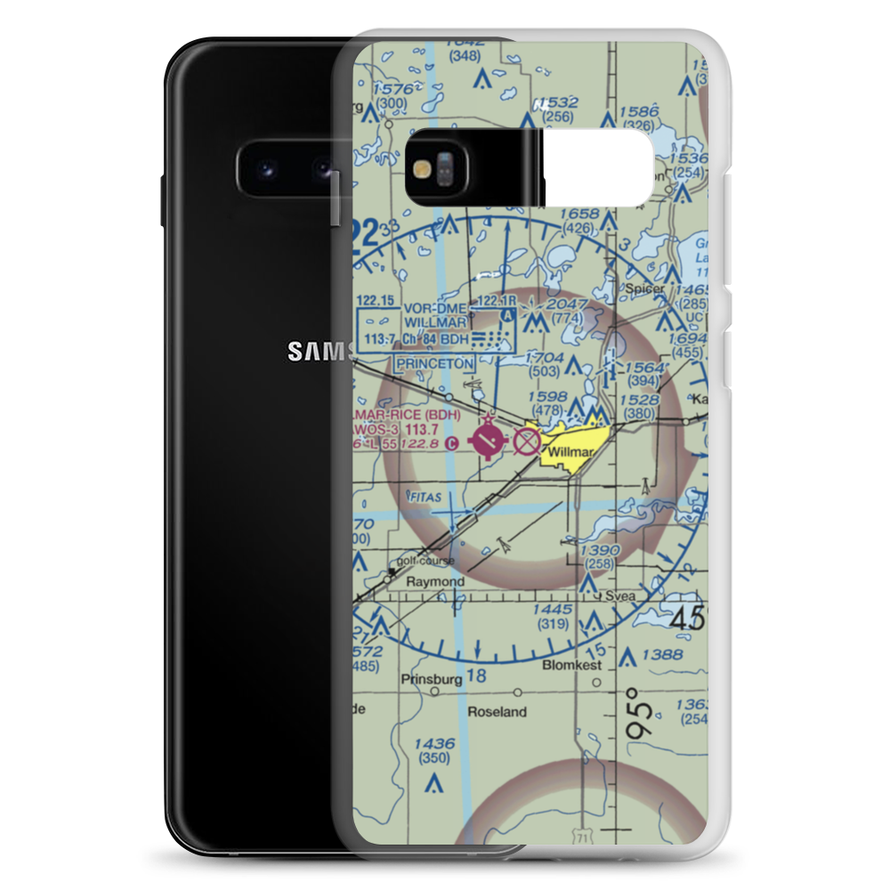 Willmar Municipal John L Rice Field (ILL) VFR Sectional Samsung Case Samsung Galaxy S10+ model shown