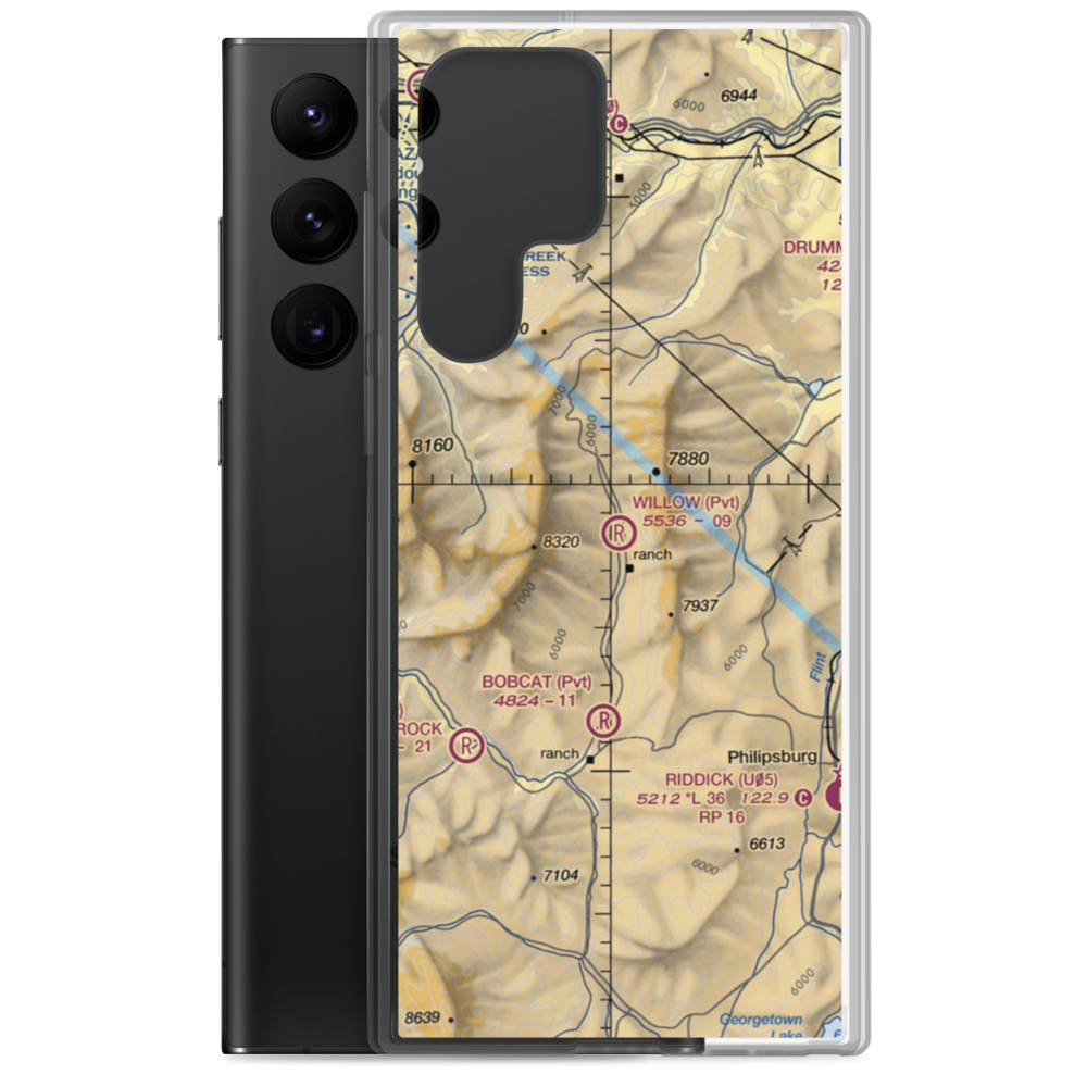 Willow Airport (3MT9) VFR Sectional Samsung Case Samsung Galaxy S22 Ultra model shown