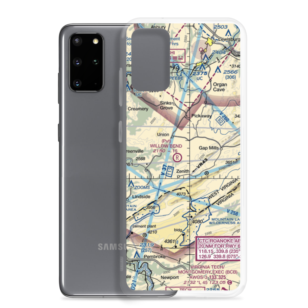 Willow Bend Airport (2WV5) VFR Sectional Samsung Case Samsung Galaxy S20 Plus model shown