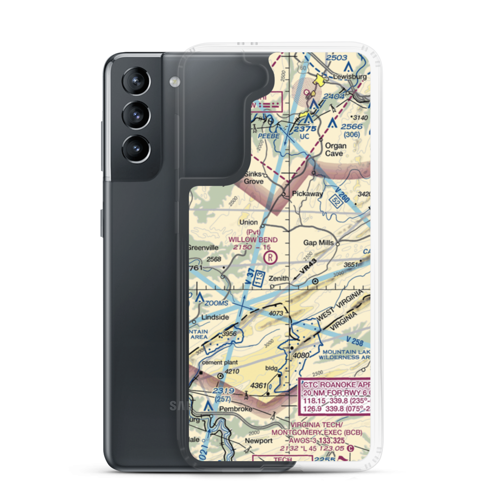 Willow Bend Airport (2WV5) VFR Sectional Samsung Case Samsung Galaxy S21 model shown
