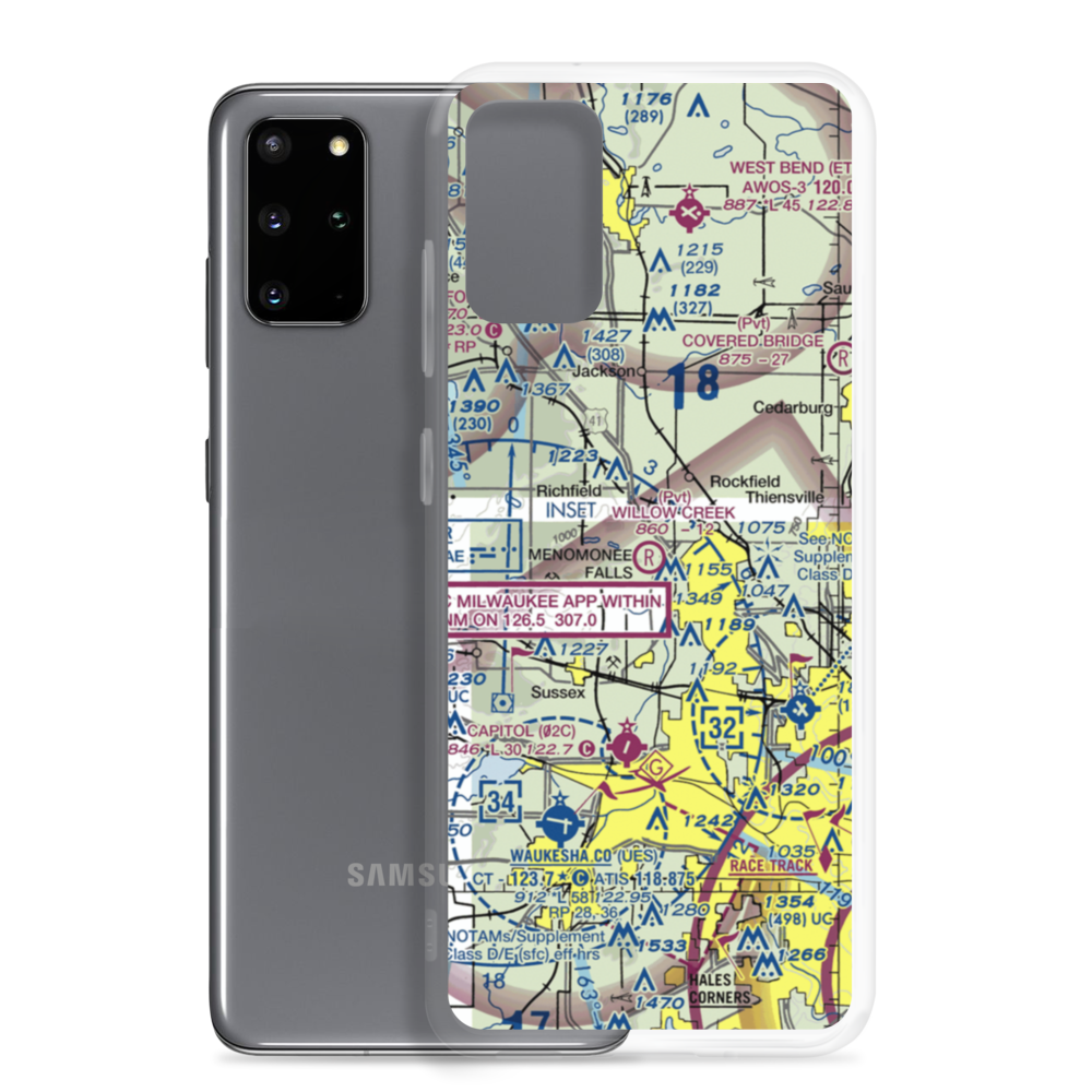 Willow Creek Airport (WI77) VFR Sectional Samsung Case Samsung Galaxy S20 Plus model shown