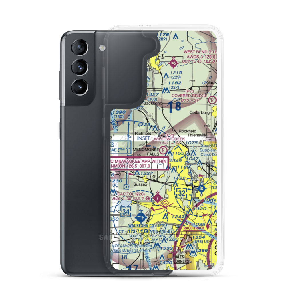 Willow Creek Airport (WI77) VFR Sectional Samsung Case Samsung Galaxy S21 model shown