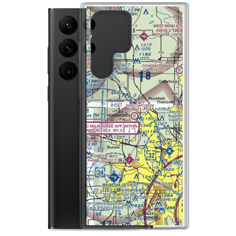 Willow Creek Airport (WI77) VFR Sectional Samsung Case Samsung Galaxy S22 Ultra model shown