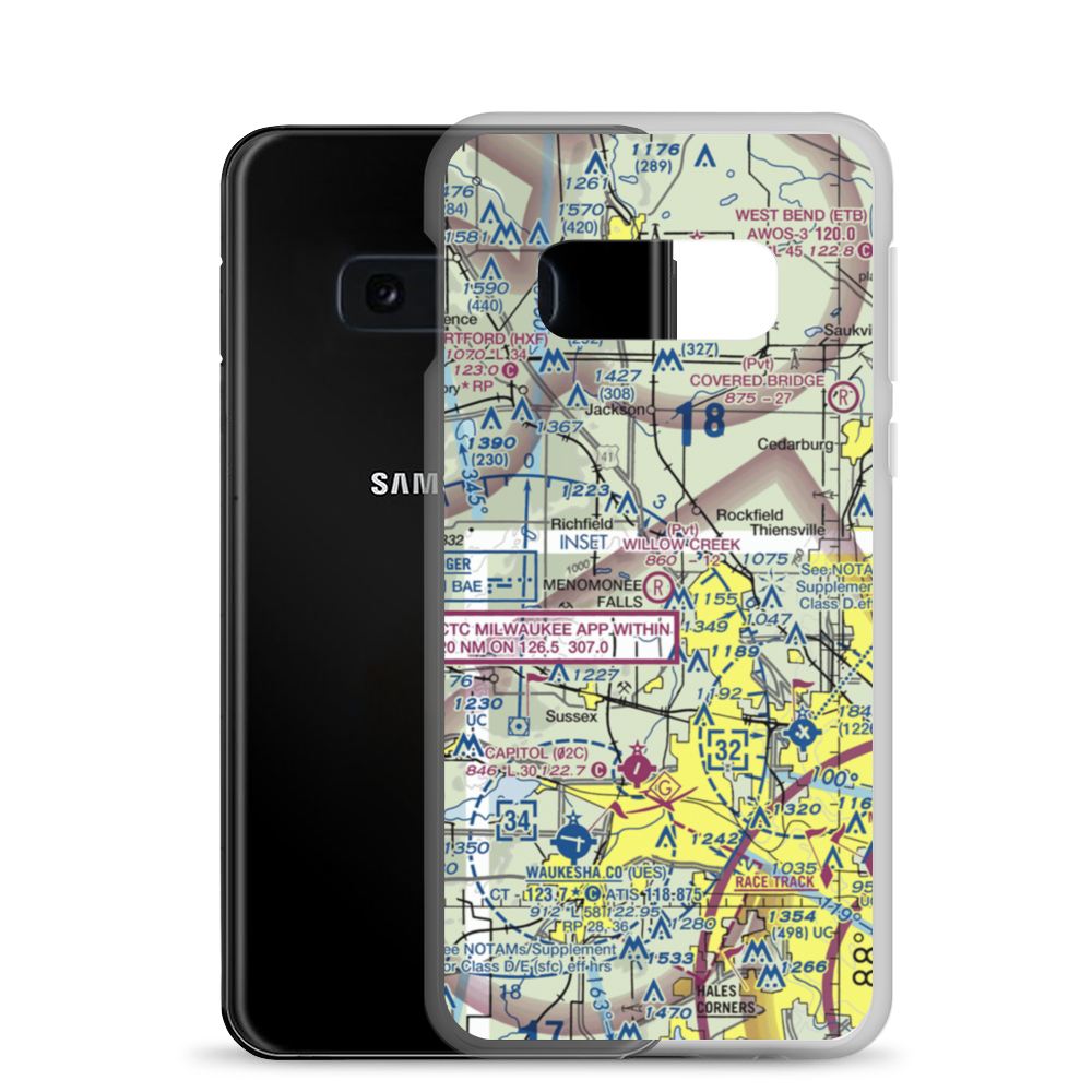 Willow Creek Airport (WI77) VFR Sectional Samsung Case Samsung Galaxy S10e model shown