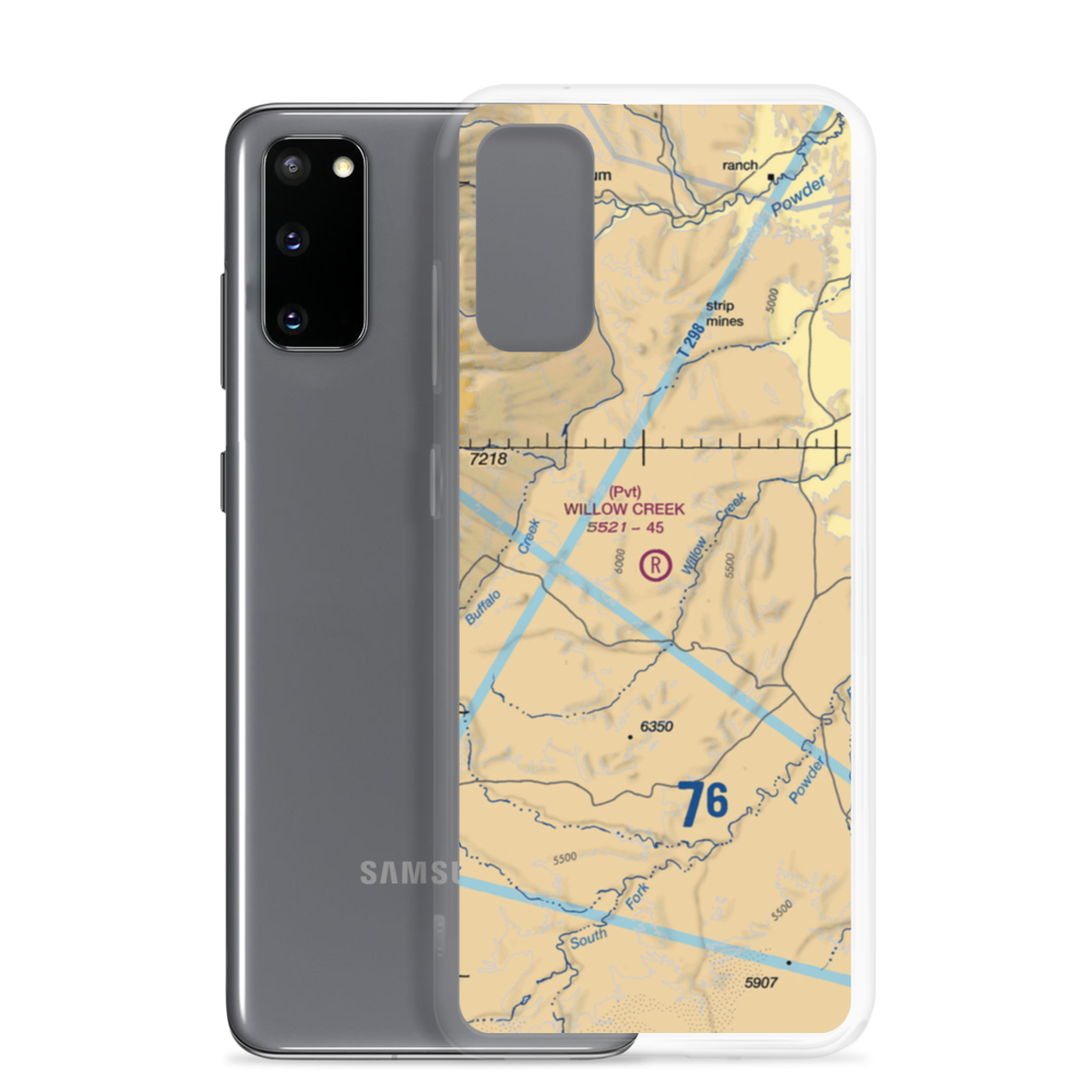 Willow Creek Ranch Airport (10WY) VFR Sectional Samsung Case Samsung Galaxy S20 model shown