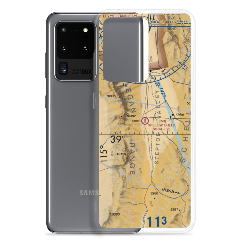 Willow Creek Trading Post Airport (NV99) VFR Sectional Samsung Case Samsung Galaxy S20 Ultra model shown