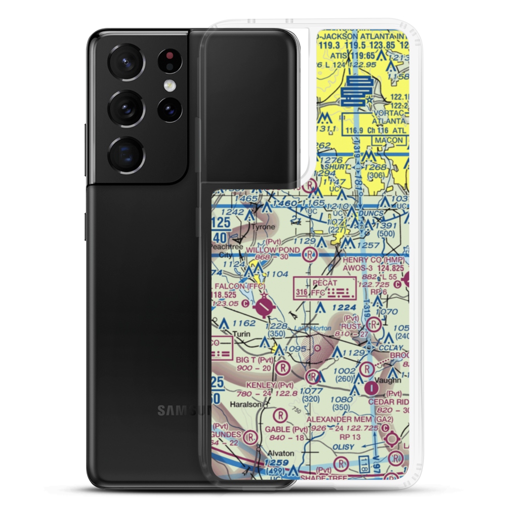 Willow Pond Aviation Inc Airport (19GA) VFR Sectional Samsung Case Samsung Galaxy S21 Ultra model shown